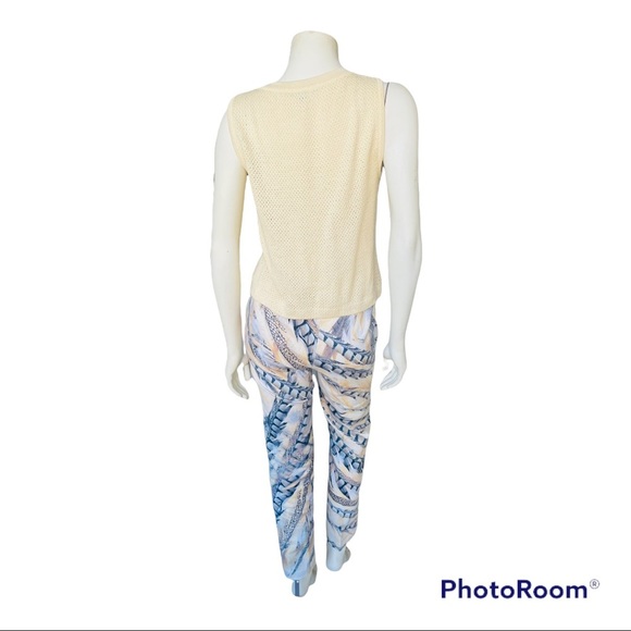 St. John Sport Womens Feather Print Twill Zip Jacket And Pants Set. - Picture 8 of 13